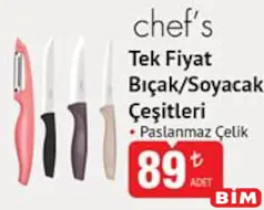 CHEF'S TEK FİYAT BIÇAK/SOYACAK ÇEŞİTLERİ